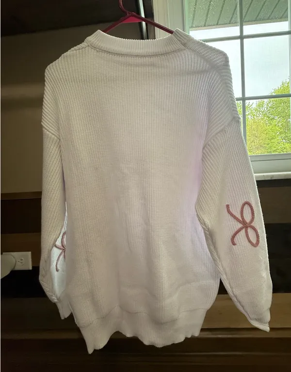 Bow sweater White Size L - Image 3