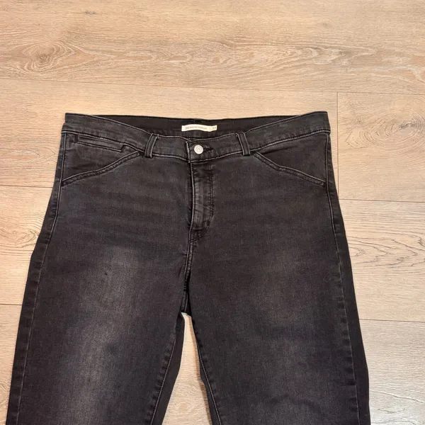 Levi's 314 Shaping Straight Jeans Black Dark Wash‎ Trouser Denim Size 33 Regular - Image 3