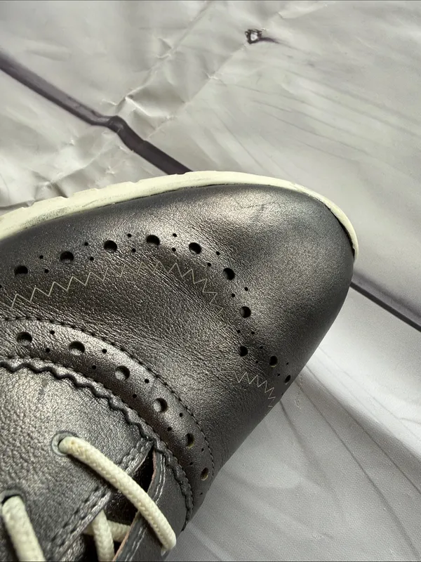 Cole Haan Zero Grand Women's Grey Metallic Wingtip Sneakers with White Soles - Image 16