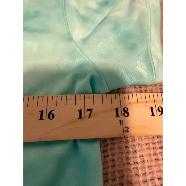 Nike Dri-FIT Floral Tie Dye Golf Polo Shirt Mint Green Teal Womens Medium - Image 4
