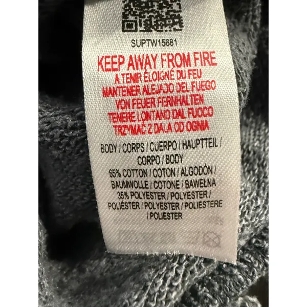 Supply & Demand Washed Grey Gothic Graphic‎ Sweatshirt Womens Medium - Image 9