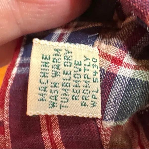 Vintage Lands’ End Madras Plaid Button Down Shirt Size 8 100% Cotton - Image 5