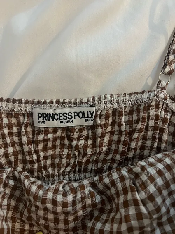 Princess Polly Brown Plaid Tank Top - Image 2