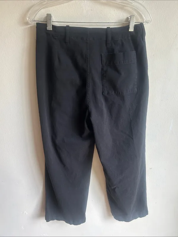 Monrow Black Wide Leg High Waist Crop Length Pants Size Small - Image 6
