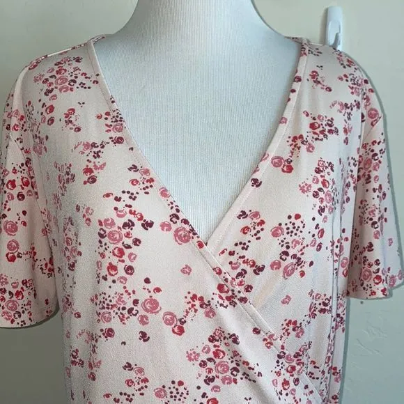 5/$30 🎈 41 hawthorn women’s XL‎ pink floral wrap blouse - Image 2