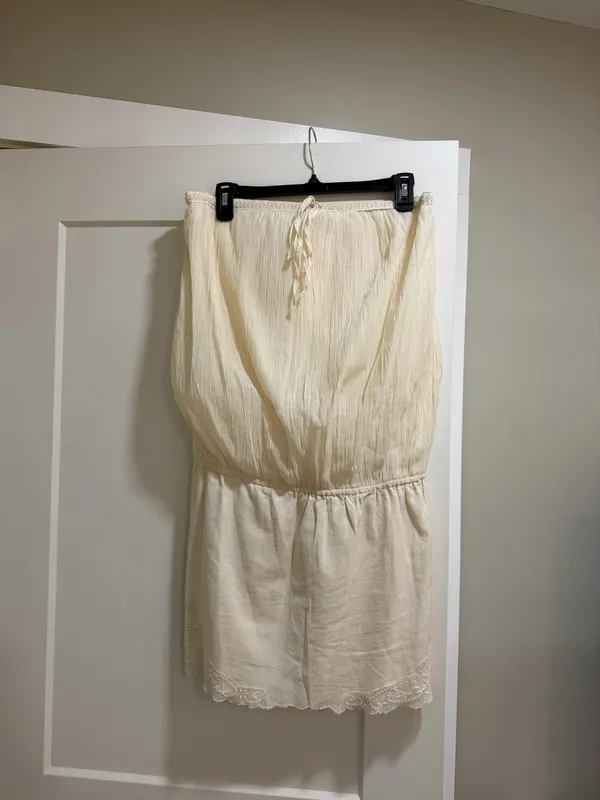 ZARA Dress Mini White Strapless - Image 2
