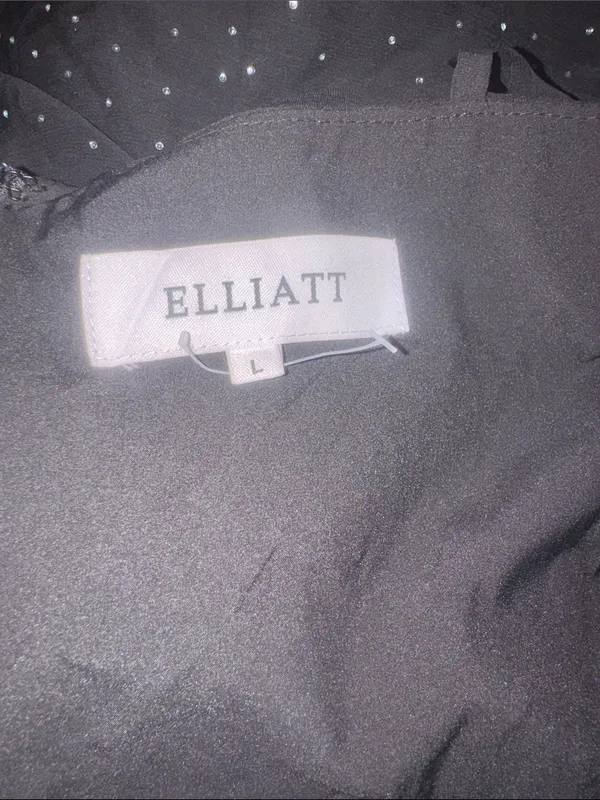 NEW Elliatt Moss Tiered Embellished Gown Black Cocktail Sz L - Image 10