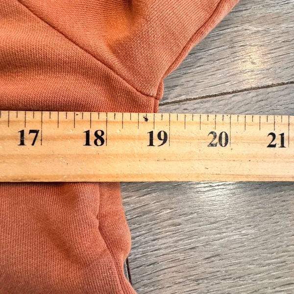 Aerie Long Sleeve French Terry Romper Burnt Orange Terracotta Boat‎ Neck Small S - Image 7