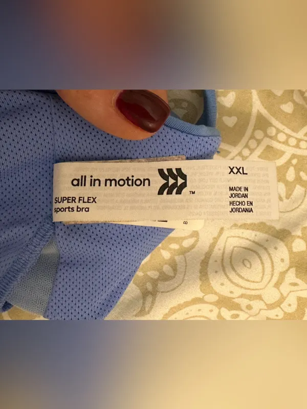 All in Motion Super Flex Sports Bra - Size XXL - Light Blue - Image 3