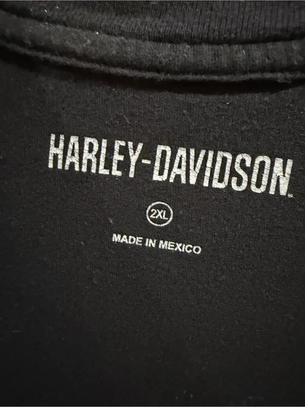 Harley-Davidson Black Tee with White Logo Print Size 2xl - Image 3