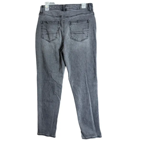 American Eagle Womens Size 8 Mom Jean Black Denim High Rise Stretch Casual - Image 3