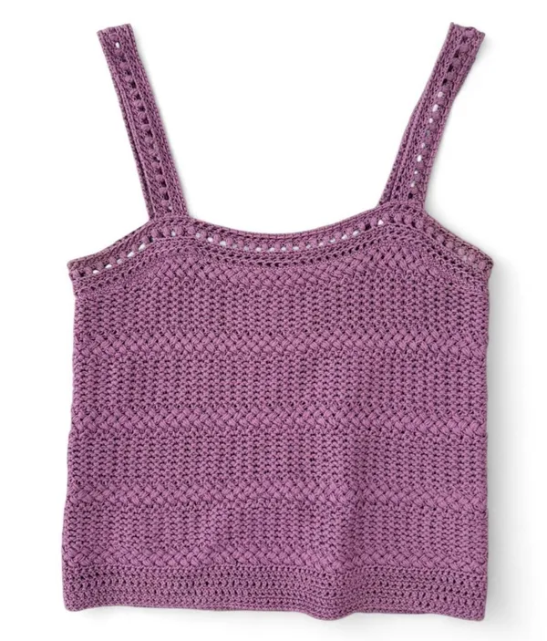 Vince Crochet Square Neck Camisole Lilac Purple Small - Image 3