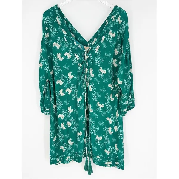 NWT Mira Boutique‎ Mamey Beachwear Daphne Floral Tunic Women's S Green Vacation - Image 2