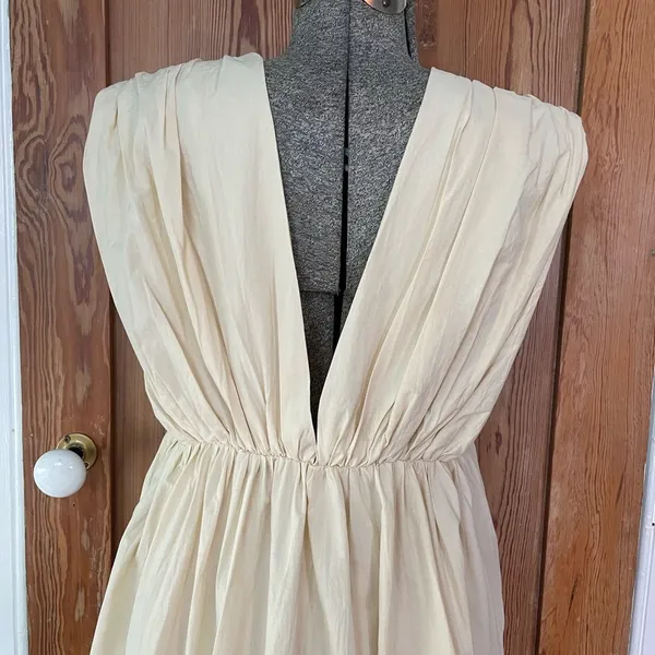 BUCKET LIST Darcy Cream Big Bow Deep V Babydoll Coquette Mini Dress - Size M - Image 12