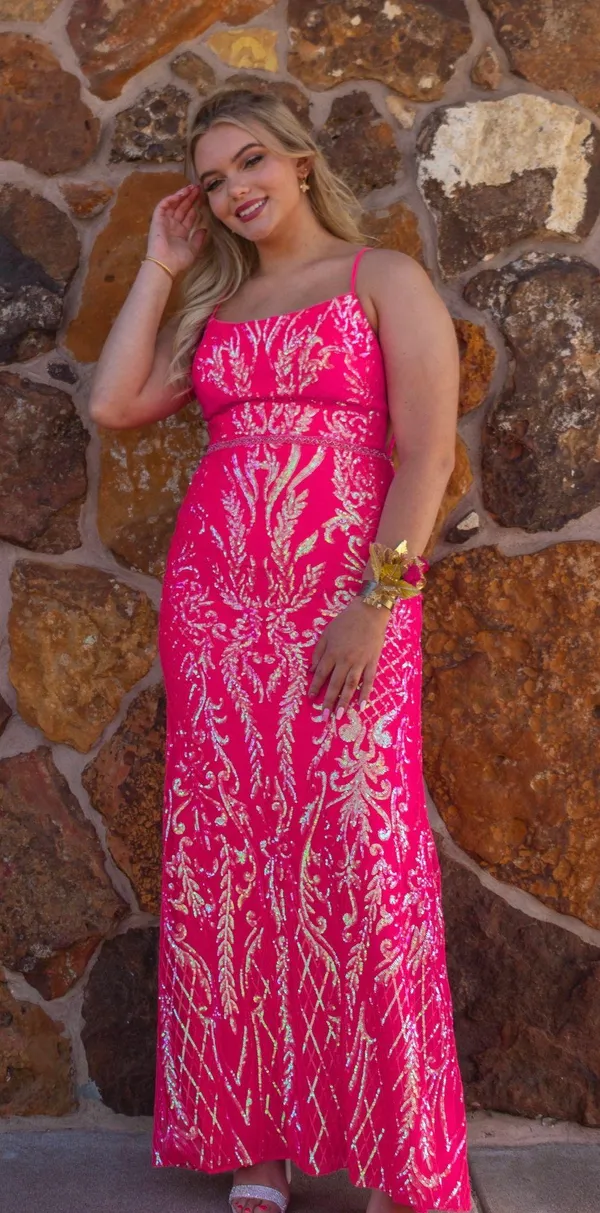 Dress Gallery Pink Sparkly Prom Dress - Image 2