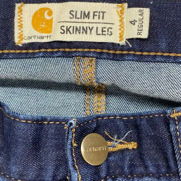 Carhartt Jeans womens Size 4 Slim Fit Skinny Leg Dark Blue Denim Jeans‎ Regular - Image 7