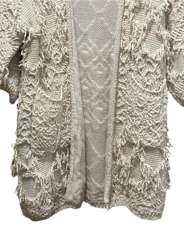 Akemi + Kin Anthropologie Textured Fringe‎ Blanket Cardigan OS - Image 5