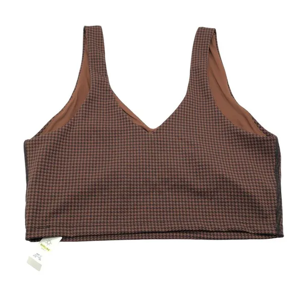 Offline Aerie Crop Top Bralette Recharge Least Support Houndstooth Brown L - Image 2