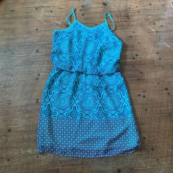 Pixley Stitchfix blue and green boho vacationcore M mini sundress Blue Size M - Image 4