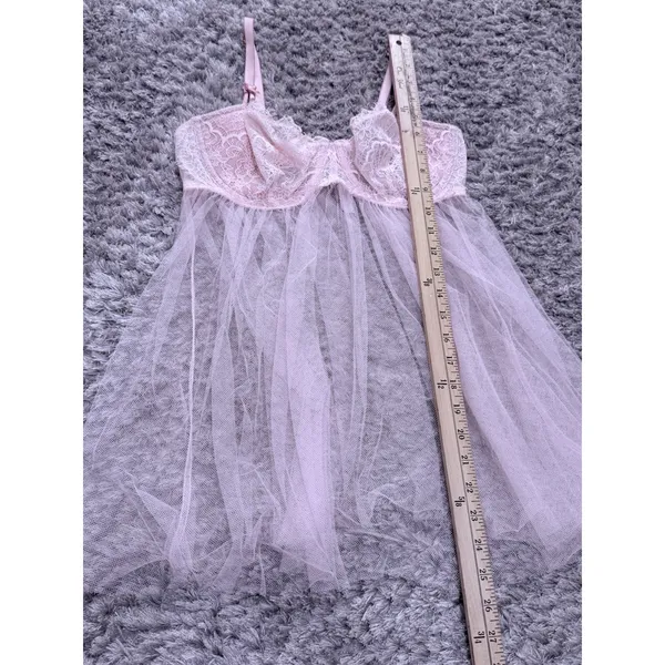 Victoria's Secret Women Bra Light Pink Floral Babydoll Underwired Tulle Size L - Image 12
