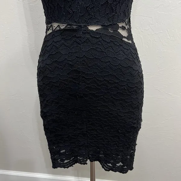 Windsor M Medium Dress Bodycon Black Lace Whimsygoth Fairy Coquette Sexy Stretch - Image 6