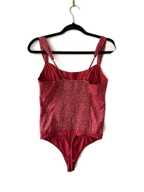 Abercrombie Red & White Polka Dot Tank Top Bodysuit - Image 3
