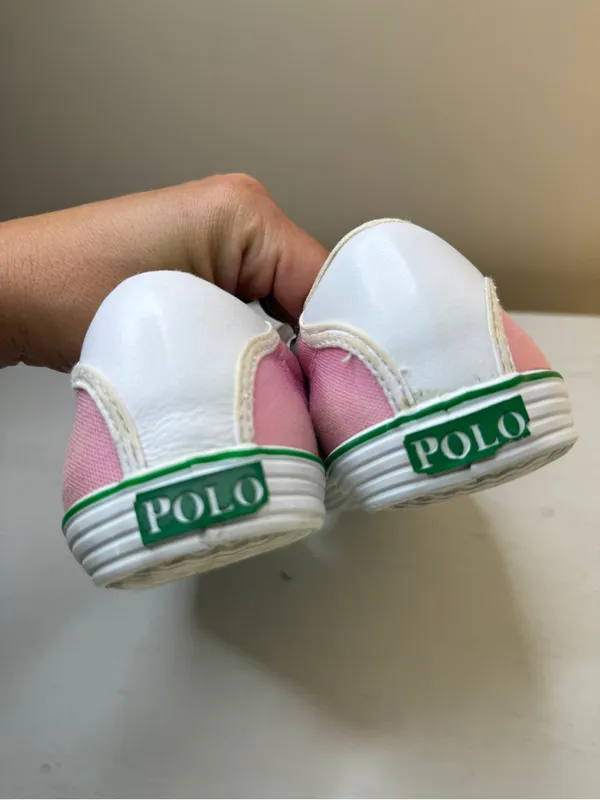 90's Polo Ralph Lauren light pink Canvas sneakers (size 8) vintage preppy Y2K - Image 11