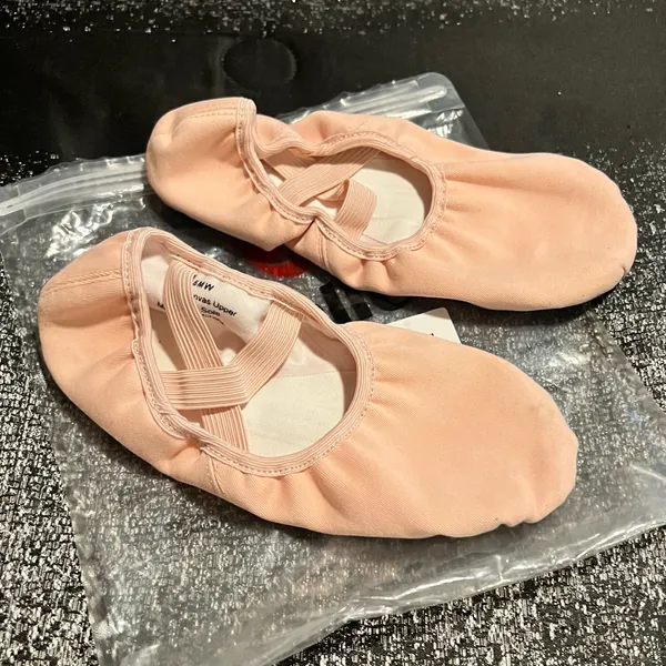 Womens sz6 STELLE Pink Stretch Canvas Ballet Shoes- Split Sole Dance Slippers - Image 2