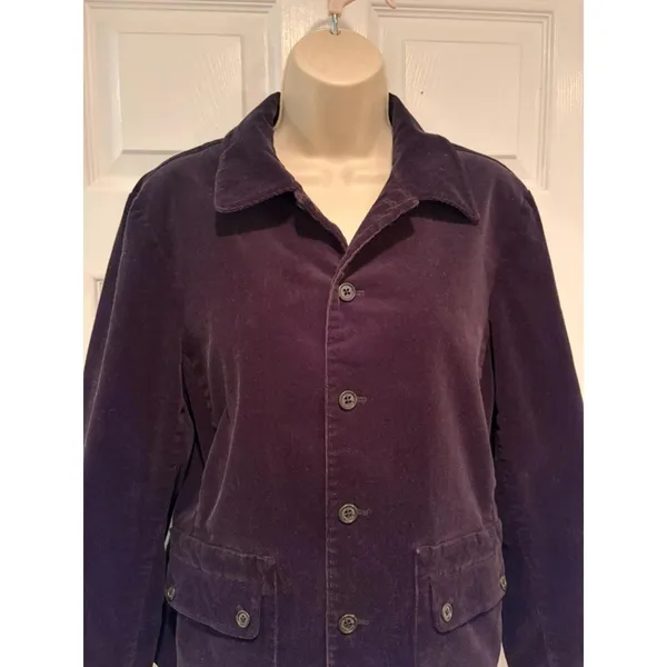 Lauren Ralph Lauren Black Corduroy‎ Jacket Leather Elbow Patches Women Large L - Image 6
