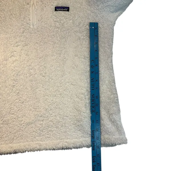 Patagonia Women's Fuzzy Fleece Pullover Sweatshirt White Gray‎ Size L - Image 7