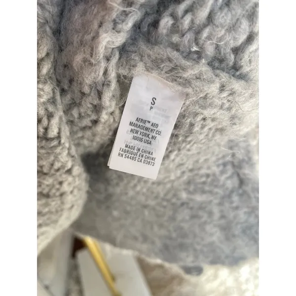 Aerie Oversized Knit Sweater Blue Stripe Clean Girl Streetwear S Cozy Lounge Y2K - Image 5