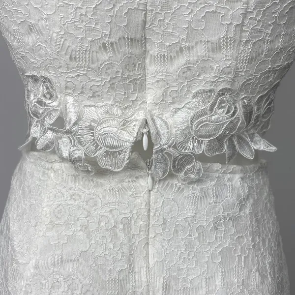 I.N. San Francisco White Lace Sleeveless Formal Crop Top Mini Skirt Set Size S - Image 5