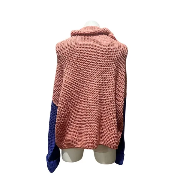 Free People Women's M Colorblock Chunky Turtleneck Sweater Multicolor - Image 5