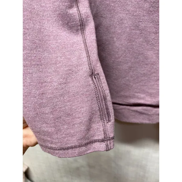 Lululemon Women Coast Easy Wrap Jacket Sz‎ 8 French Terry Heathered Misty Merlot - Image 8