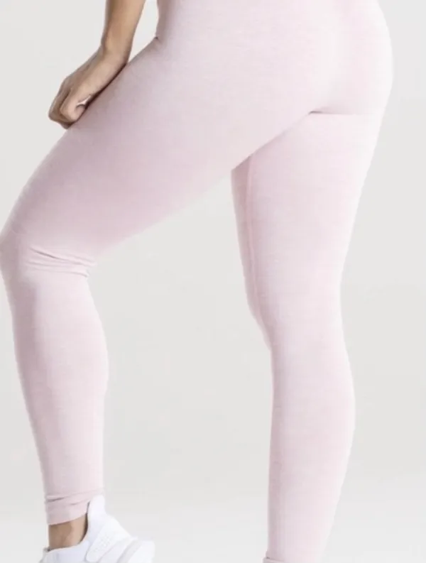 Vintage Carushka Bodywear Pastel Pink Low-Mid Rise Tights/ Leggings Cuffed - Image 3