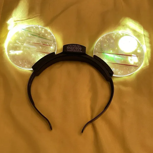 NWOT Disney Parks Star Wars Light-Up Hyperspace Spacecrafts Mickey Ear Headband - Image 4