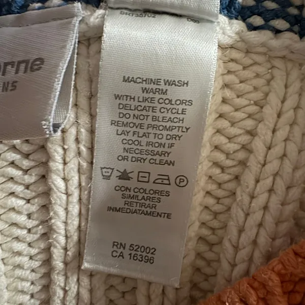 Liz Claiborne Lizwear Jeans Vintage Chunky Cable Knit Sweater Large Women Ivory - Image 5