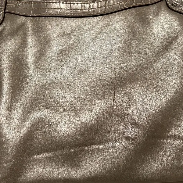 Genna de Rossi silver handbag tons of pockets animal print details GUC - Image 15