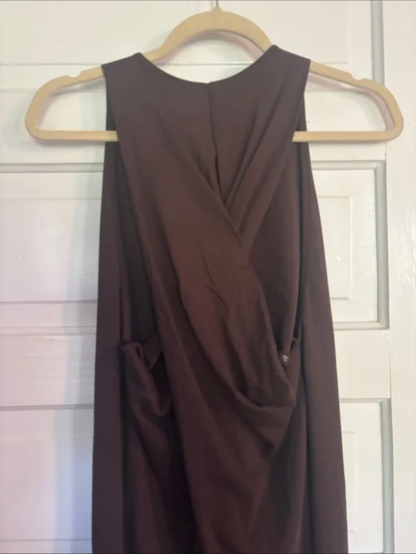 Zara Woman High Neck Brown Sleeveless Maxi Dress - Image 2