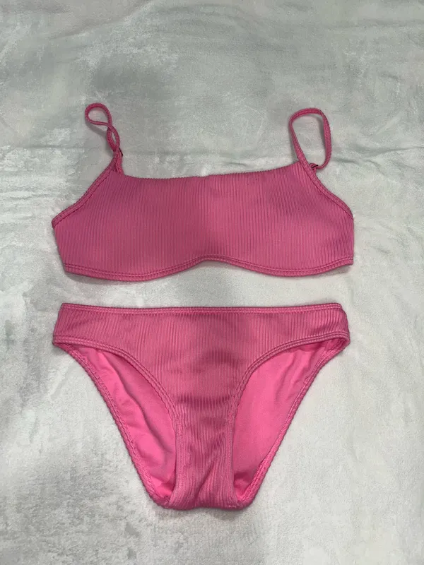 Hollister Pink Ribbed Swim Bikini Set - Image 2