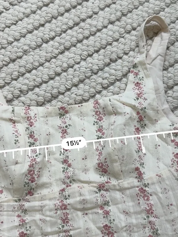 Cider Cotton Floral Square Neck Bowknot A-line Mini Dress - Image 3