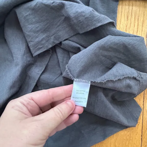 Garnet Hill Dress Medium Gray A-Line 3/4 Sleeve Scoop‎ Neck Trapeze Hong Kong - Image 8