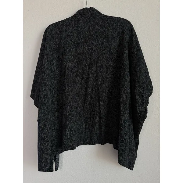 Loft Black‎ Cardigan Women's One Size Dot Print Open Front Slouchy Batwing Boho - Image 2