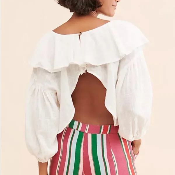 Free People Zuri Ruffle Blouse NWT - Image 4