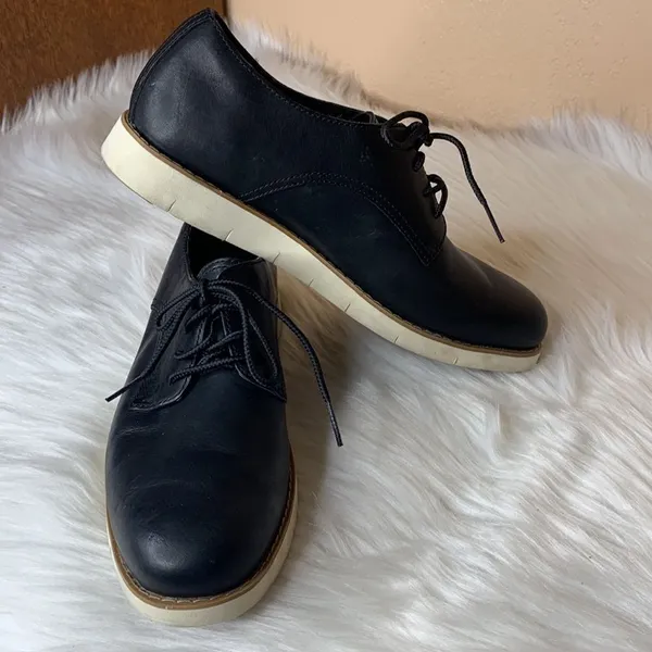 Timberland Black Leather Sensorflex Lakeville Oxford Shoes Size 7 - Image 11
