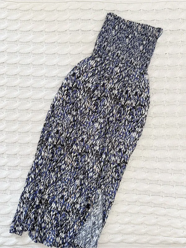 Evereve Navy Floral Strapless Maxi Dress - Image 2