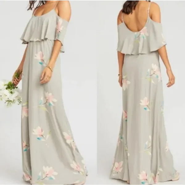 NWT Show Me Your Mumu Caitlin Ruffle Maxi Dress in Lily‎ Showers - Image 2