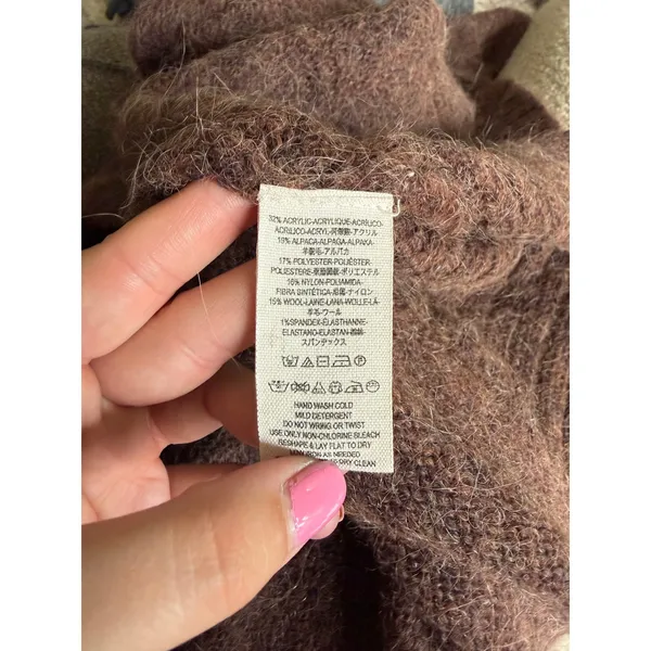 Free People Alpaca Blend Duster Cardigan Santa Cruz Longline Oversized Brown XS - Image 5