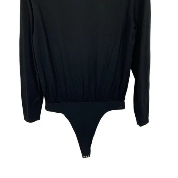 ATM Anthony Thomas Melillo Black Long Sleeve Thong‎ Bodysuit Minimalist Medium - Image 8
