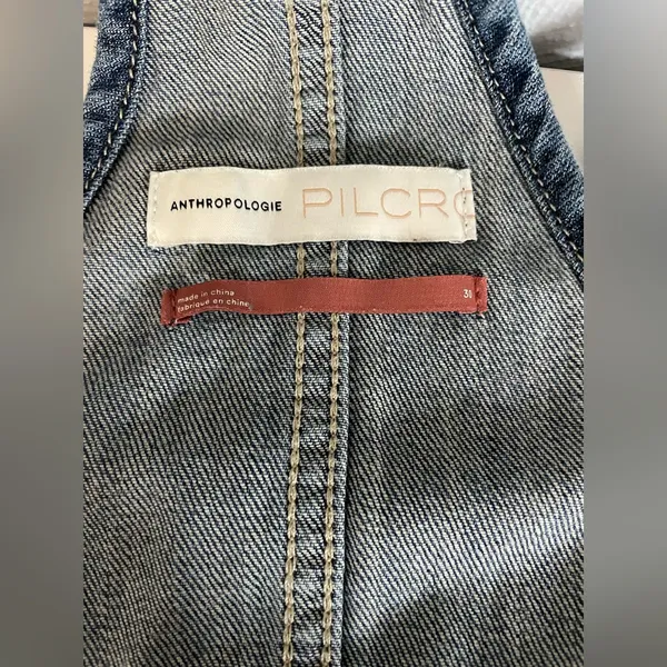Anthropologie Pilcro Everyday Button Front Denim Short Overalls - Image 7